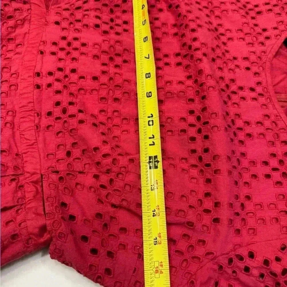 Madewell red eyelet dress with cut out sides. Zip up back size lined small - Picture 7 of 8